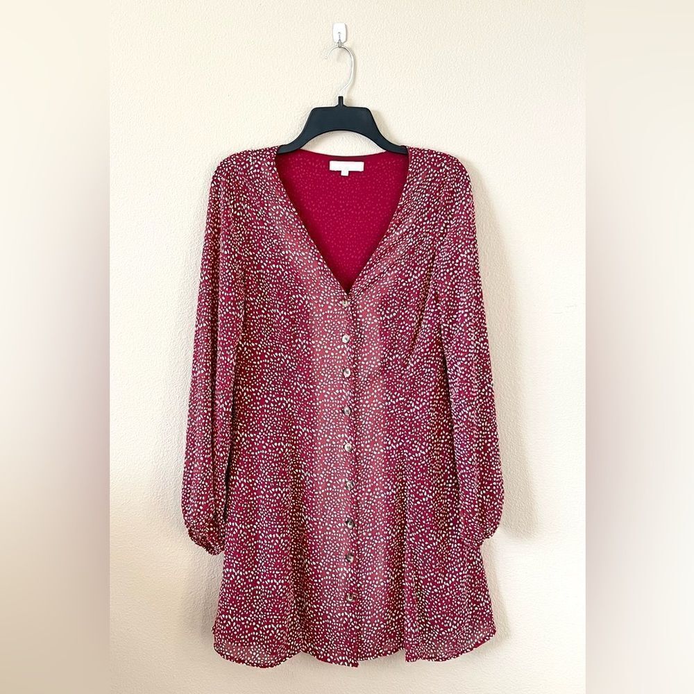House of Sienna Long Sleeve Button Front Dress